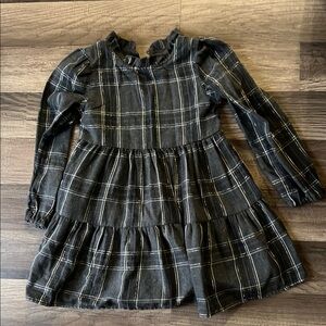 Plaid Long Sleeve Kids Dress